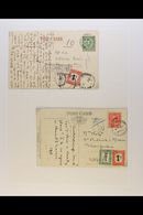 POSTAGE DUES COVERS & POSTCARDS Group Including Two Postcards With Transvaal 1d Due Used In Union Period, Couple Of Fron - Non Classés