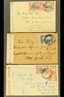1941 OPENED BY CENSOR Three Envelopes To USA, Bearing KGVI Frankings, From Que Que, Bulawayo, And Salisbury, Each With R - Südrhodesien (...-1964)