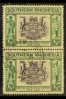 POSTMARK "BULAWAOY ITW" Relief Cancel (skeleton) With Inverted Date, Struck On 1940 ½d Golden Jubilee Pair, SG 53, Light - Rhodésie Du Sud (...-1964)