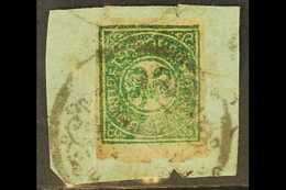 1912 - 50 1/6th T. Green, SG 1A, Used On Piece With Large Part "Penam" Fancy Cancel. For More Images, Please Visit Http: - Tibet