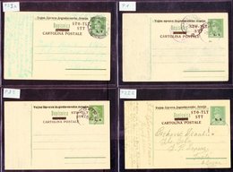 ZONE B POSTAL STATIONERY 1947 Group Of Commercially Used Postcards, Incl. 1947 5L Green Ovpt (Michel P 1) With Censor Ca - Autres & Non Classés