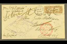 1930 Flown Cover From NYC To Switzerland, Franked $1.30 Brown Zeppelin Stamp, SC C14, Tied By NY Duplex With Violet Diam - Other & Unclassified