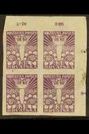 1918-1919 ISSUES FOR CROATIA. 1919 3f Mauve, SG 88, Mi 89u, Imperf Corner Block Of 4, Fine Mint (4) For More Images, Ple - Altri & Non Classificati