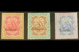 1895 2r, 3r And 5r Overprinted On India, SG 19/21, Fine Mint. (3 Stamps) For More Images, Please Visit Http://www.sandaf - Zanzibar (...-1963)