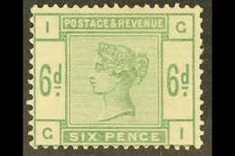 1883-84 6d Dull Green, SG 194, Mint Very Lightly Hinged, Cat £625. For More Images, Please Visit Http://www.sandafayre.c - Andere & Zonder Classificatie