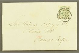 1885 (18 Aug) Entire To Buenos Aires, Franked 1883-84 4d Dull Green, SG 192, Nice Original Colour, Tied By Fine London H - Autres & Non Classés