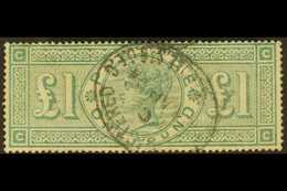 1891 £1 Green, SG 212, Used With Neat Registered Oval Cancellation. Signed Brun. For More Images, Please Visit Http://ww - Andere & Zonder Classificatie