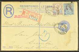 POSTAL HISTORY 1897 (20 Nov) 2d Registered Stationery Envelope, Franked QV 5d & 2½d Perfin Stamps, Sent From Manchester  - Autres & Non Classés