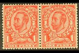 1912 (Aug) 1d Scarlet NO CROSS ON CROWN Variety, SG 345a, Within Fine Mint Horizontal PAIR, Fresh. (2 Stamps) For More I - Non Classés