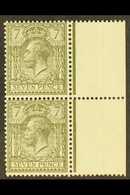 1912-24 7d Olive-grey PAIR From The Right Edge Of The Sheet, The Stamps Showing Only The "GE" Of "Postage" Watermark, SG - Ohne Zuordnung