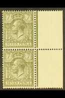 1912-24 7d Olive-grey PAIR From The Right Edge Of The Sheet, The Stamps Showing Only The "GE" Of "Postage" Watermark, SG - Unclassified
