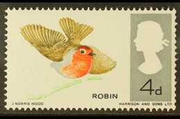 1966 BIRDS MISSING COLOUR 1966 European Robin With MISSING REDDISH BROWN COLOUR (legs) Error, SG 698j, Never Hinged Mint - Other & Unclassified