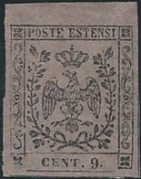 ITALY ITALIA ITALIEN ITALIE Antichi Stati 1853  DUCATO DI MODENA,Gazzette Stamp  CENT.9 MINT - Modena