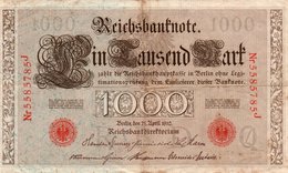 GERMANIA-REICHSBANKNOTE-1000  MARK 1910 - 1000 Mark