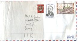 (888) Andorra Cover Posted To England - 1970's - Briefe U. Dokumente