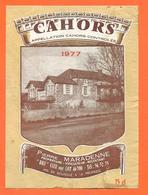 étiquette De Vin De Cahors 1977 Pierre Maradenne à " Bru " Vire Sur Lot - 75 Cl - Cahors