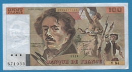 FRANCE 100 Francs 1984 "DELACROIX" ALPHA V.84 F.69/8a  KM# 154 - 100 F 1978-1995 ''Delacroix''