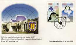 Antarctic / Antarctiques. FDC Chile 1998 - Motive Stamp - Penguins,birds. - Cile