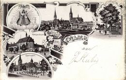 KEVELAER, Kapellen-Platz, Kreuzbaum, Klarissen-Kloster (1900s) Litho AK - Kevelaer