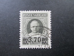 Vatikanstadt / Vatican Nr. 44 Gestempelt Geprüft / Signiert! Katalogwert 500€. Freimarke Papst Pius Mit Aufdruck - Gebraucht