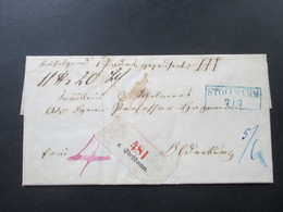 AD Oldenburg 1862 Paketbegleitbrief Von Stollhamm Nach Oldenburg Mit Ortszettel Nr. 841 A. Stollhamm Und R2. Bartaxe. RR - Oldenbourg
