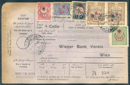 1916 Turkey Parcelcard Constantinople - Wien. 'Der Saadat-Paket Mersula No 1'. Wiener Bank - Cartas & Documentos