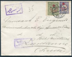 1916 Turkey Galata WW1 Provisionals Censor Cover - Lausanne Switzerland. - Covers & Documents