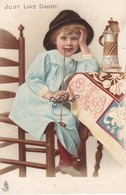 Raphael Tuck. Plain Back "Art Postcard Series" Just Like Daddy"Little Boy With Pipe In His Mouth - Tuck, Raphael