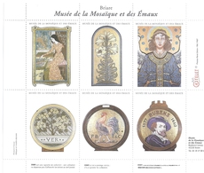 LOT 3 BLOCS DONT: Briare Musée De La Mosaïque Et émaux, Beaux-arts Dijon - Vrac (max 999 Timbres)