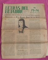 LETRAS DEL ECUADOR N° 73-74 Novembre-décembre 1951 - [1] Fino Al 1980