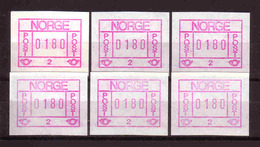 419k * NORWEGEN * 6x AUTOMATENMARKE 1 * MICHEL 18,00 * POSTFRISCH **!! - Machine Labels [ATM]