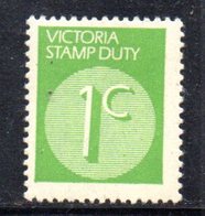 848 490 - VICTORIA , 1 Cent Verde Integro **  STAMP DUTY - Ongebruikt