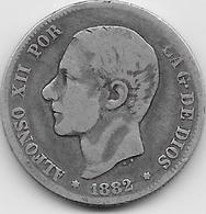 Espagne - 2 Pesetas - 1882 - Argent - First Minting