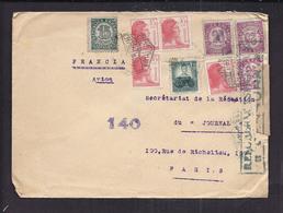 ENVELOPPE 1937 REPUBLICA ESPANOLA CENSURA AEROGRAMME MADRID 140 PRESSE ETRANGERE - Marcas De Censura Republicana