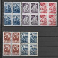 BULGARIE - 1948/49 - PROPAGANDE YVERT N° 600+621/24 BLOCS De 4 ** MNH - - Unused Stamps