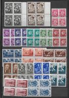 BULGARIE - 1949/1952 - PROPAGANDE YVERT N° 625/627+654/655+661/664+702/709 BLOCS De 4 ** MNH - - Unused Stamps