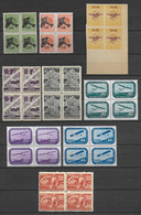 BULGARIE - 1946/56 - POSTE AERIENNE YVERT N° 31/32+36+52+54/55+70/72 BLOCS De 4 ** MNH - - Corréo Aéreo