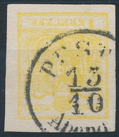 O 1850 1kr Citrom MP III. Szép élénk Színű Darab / Yellow, Nice Colour Piece 'PEST(H)' Certificate: Steiner - Other & Unclassified