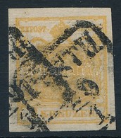 O 1850 1kr HP Sárga, Kétoldali Nyomat (32.000) / Yellow, Printed On Both Sides 'PESTH' - Autres & Non Classés