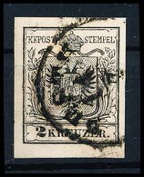 O 1850 2kr Mélyfekete MP IIIb Finom Nyomat / Deep Black, Fine Print 'PESTH' Certificate: Strakosch - Andere & Zonder Classificatie