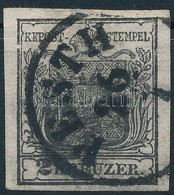 O 1850 2kr HP IIIa Kiemelt Középrész, Kerettörés és Gépszínátnyomat / Plate Flaw And Machine Offset. 'PESTH' Certificate - Autres & Non Classés