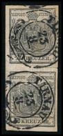 O 1850 2kr Szürkésfekete Függőleges Pár HP I, Lemezhibával. Nagyon Magas Katalógusár! / 2kr Vertical Pair, HP I., With P - Otros & Sin Clasificación
