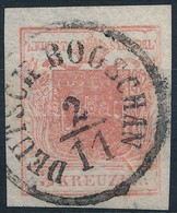 O 1850 3kr Rose HP I Kiemelt Középrész + Lemezhiba Felfelé Eltolódva / Highlighted Middle Part + Plate Flaw 'DEUTSCH BOG - Autres & Non Classés