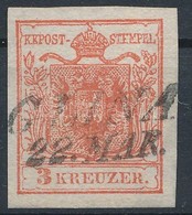 O 1850 3kr Cinóber / Cinnabar HP I  'GLINA' Certificate: Strakosch - Otros & Sin Clasificación