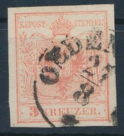 O 1850 3kr MP Ib Világos Paradicsom Piros Gravurtípus 2-1, Finom Nyomat / Light Tomato Red, Gravurtype 2-1, Fine Print ' - Sonstige & Ohne Zuordnung