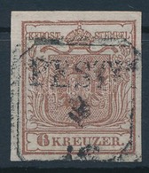 O 1850 6kr HP Ia. Vörösesbarna, Lemezhiba A Felső Kereten / Redbrown, Plate Flaw On Frame Abowe 'PESTH' Certificate: Ste - Autres & Non Classés