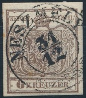 O 1850 6kr Szürkésbarna HP III. / Greyish Brown 'NESZMÉLY 31/12' Certificate: Steiner - Otros & Sin Clasificación