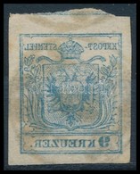 O 1850 9kr Gépszínátnyomattal, A Magyar Bélyegek Kézikönyvében Bemutatott Mintapéldány / Machine Offset (felül Tépve) - Autres & Non Classés