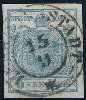 O 1850 9kr HP I. Világoskék, Lemezhibával, Magistris P138 / Light Blue, Plate Flaw. 'HERRMANNSTADT' Certificate: Strakos - Sonstige & Ohne Zuordnung