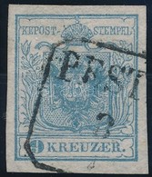 O 1850 9kr HP I. Szürkéskék, Tévnyomattal, Magistris P121 / Greyblue, Plate Flaw 'PEST(H)' Certificate: Strakosch - Autres & Non Classés